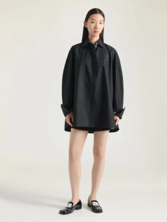 Chemise cocon en popeline avec broderie Givenchy