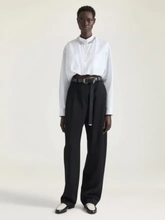 Chemise courte en popeline avec cristaux