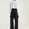 Chemise courte en popeline avec cristaux Chemise courte en popeline avec cristaux