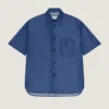 Chemise à coutures couture en denim bleu indigo avec logo Givenchy Chemise à coutures couture en denim bleu indigo avec logo Givenchy