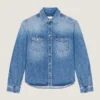 Chemise à coutures couture en denim délavé Shadow Chemise à coutures couture en denim délavé Shadow