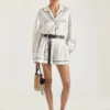 Short en soie à imprimé floral