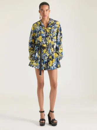 Chemise de pyjama en viscose à imprimé floral