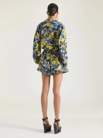 Chemise de pyjama en viscose à imprimé floral