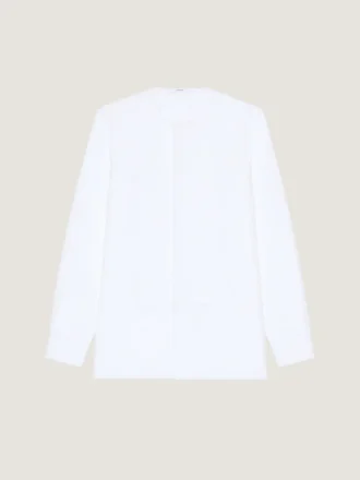 Chemise de smoking sans col en popeline
