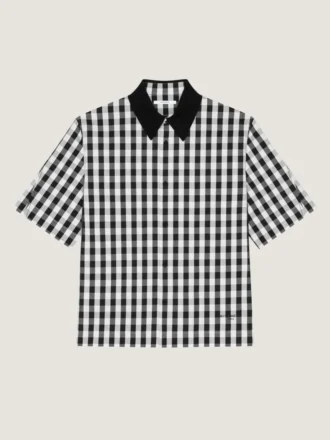Chemise en coton à carreaux vichy avec coutures couture