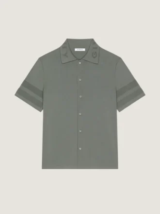 Chemise en maille de coton avec détails en maille