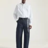 Chemise en popeline de coton avec broderie de cristaux