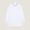 Chemise en popeline de coton avec broderie de cristaux