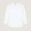 Chemise fendue en popeline