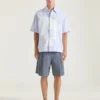 Chemise rayée en coton avec imprimé surréaliste Chemise rayée en coton avec imprimé surréaliste