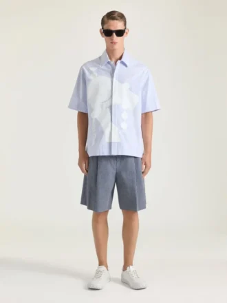 Chemise rayée en coton avec imprimé surréaliste