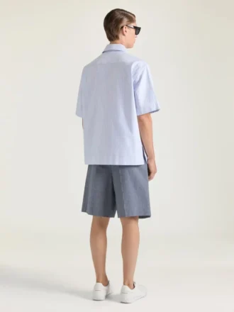 Chemise rayée en coton avec imprimé surréaliste