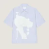 Chemise rayée en coton avec imprimé surréaliste Chemise rayée en coton avec imprimé surréaliste