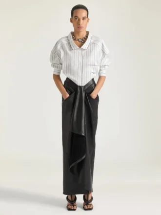 Chemise rayée en coton et soie