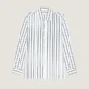 Chemise rayée en popeline à imprimé surréaliste Chemise rayée en popeline à imprimé surréaliste