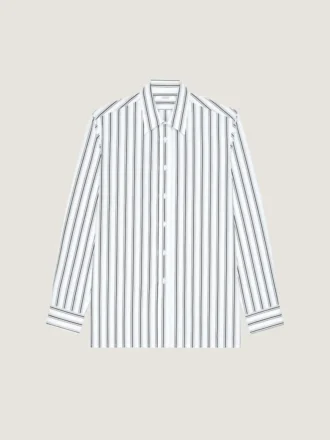 Chemise rayée en popeline à imprimé surréaliste