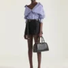 Chemise rayée fendue en popeline Chemise rayée fendue en popeline