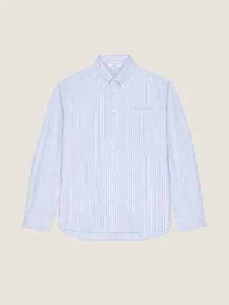 Chemise à rayures et coutures couture en coton Oxford