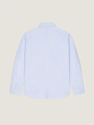 Chemise à rayures et coutures couture en coton Oxford