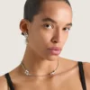 Collier court Crystal Pearl en métal, cristaux et perles Collier court Crystal Pearl en métal, cristaux et perles