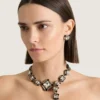Collier « Crystals » déstructuré en métal et cristaux Collier « Crystals » déstructuré en métal et cristaux