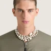 Collier en métal, perles et cristaux Collier en métal, perles et cristaux