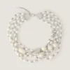 Collier en métal, perles et cristaux Collier en métal, perles et cristaux