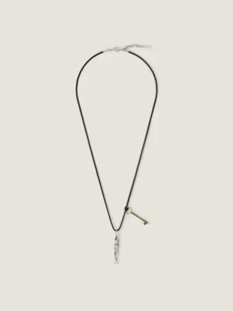 Collier Lucky Charms en cuir et métal
