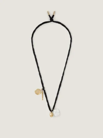 Collier Lucky Charms en soie, métal et émail