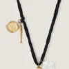 Collier Lucky Charms en soie, métal et émail