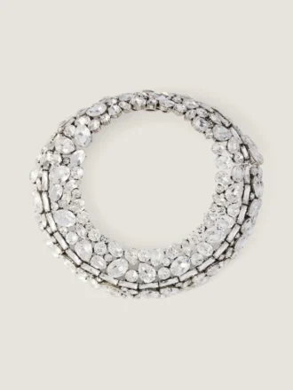 Collier Torque aux cristaux audacieux en métal et cristaux Collier Torque aux cristaux audacieux en métal et cristaux