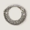 Collier Torque aux cristaux audacieux en métal et cristaux