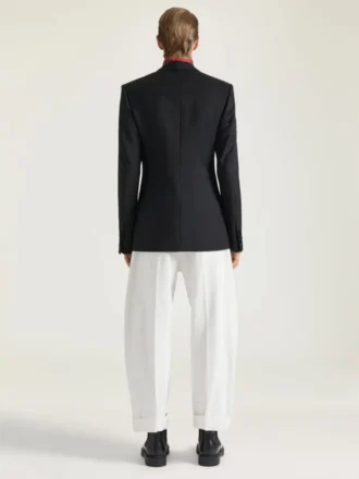 Veste de smoking ajustée en laine et mohair