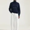 Pull à col roulé en coton avec broderie Givenchy Paris Pull à col roulé en coton avec broderie Givenchy Paris