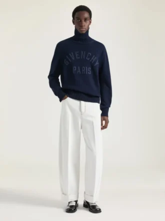 Pull à col roulé en coton avec broderie Givenchy Paris