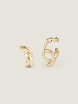 Ensemble boucle d&rsquo;oreille et ear cuff à maillons en métal