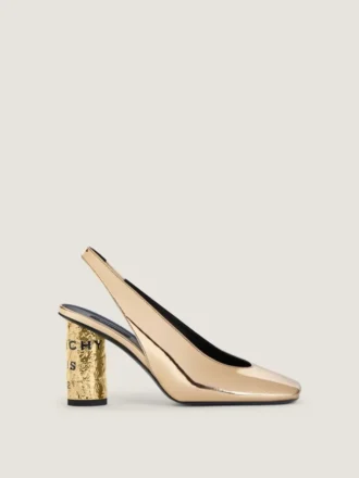 Escarpins à bride arrière en cuir effet miroir