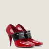 Escarpins à talons carrés en cuir verni avec bande Givenchy