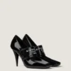 Escarpins à talons carrés en cuir verni avec bande Givenchy