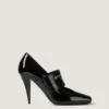 Escarpins à talons carrés en cuir verni avec bande Givenchy