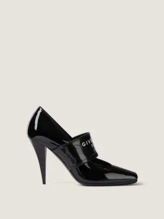 Escarpins à talons carrés en cuir verni avec bande Givenchy