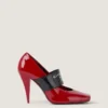 Escarpins à talons carrés en cuir verni avec bande Givenchy