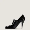 Escarpins à talons carrés en cuir verni avec bande Givenchy