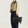 Grand sac Snatch en cuir grainé Grand sac Snatch en cuir grainé
