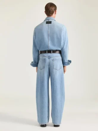Surchemise à coutures couture en denim bleu clair Surchemise à coutures couture en denim bleu clair