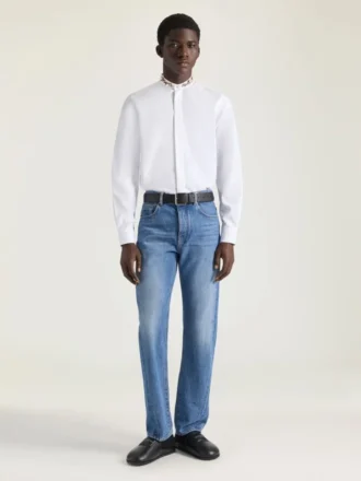 Jean droit délavé Shadow avec coutures couture