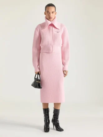 Jupe crayon mi-longue en laine