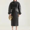 Jupe crayon midi en cuir Jupe crayon midi en cuir