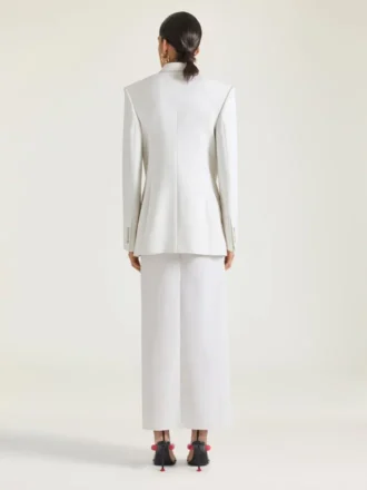 Jupe longue portefeuille en laine et mohair